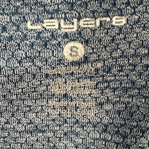 Layer 8 Compression Pants Womens Small Blue Stretch Print Waistband Pocket Run - Picture 5 of 8